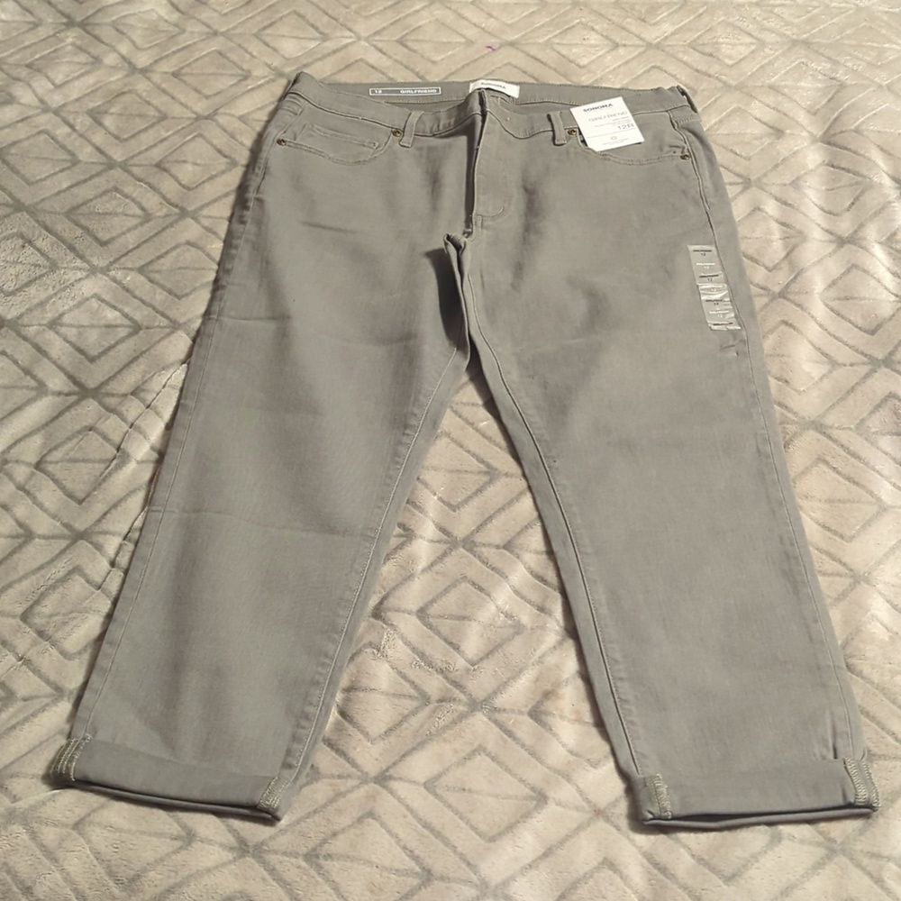 Sonoma Girlfriend mid rise cuffed‎ jeans